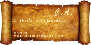 Czifrák Artemon névjegykártya